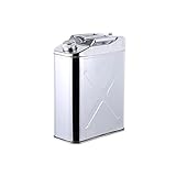 HTDRE Benzinkanister aus Edelstahl – 5 l/10 l/15 l/20 l Not-Dieselkraftstoff-Backup-Tank – Metall-Benzinkanister für Camping und Outdoor – zuverlässig und langlebig