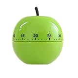 Eieruhr Apfel Mechanischer Timer Kreativer Eieruhren Sound Countdown Timer Küchentimer Eieruhr Mit Timer-Funktion Für Kochen Sport Studieren Bis 60 Minuten Ökodesign Aus ABS-Kunststoff 1”Pcs （Grün）