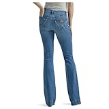 Wrangler Damen Retro® Mae Mid Rise Bootcut Jeans – Eva, Blau, 31W x 32L