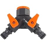 Hperu Gartenschlauch-Splitter, Y-förmiger 2-Wege-Verstellbarer Schlauchanschluss, robuster, verschleißfester Kunststoff-Doppel-Wasserhahn-Adapter, Gartenanschluss