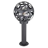 Globo Stehlampe Sockelleuchte Außenleuchte Edelstahl Gartenlampe, Aluminium Kunststoff anthrazit, Fernbedienung dimmbar, 1x RGB LED 8,5W 806Lm 3000K warmweiß, H 45 cm