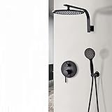 Neues schwarzesBadezimmer-Duscharmatur-Set 8/10/12/16Duschkopf mitDuschhandbrause Heiß- und Kaltwassermischer,10-Zoll-Duschset Eine Schönheit komm