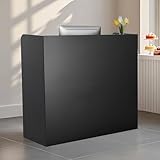 VEVOR Rezeption Empfangstresen Empfangstisch rechteckiger Thekentisch, Empfangstheke Verkaufstresen Kassentheke mit abschließbarer Schublade und Lagerschrank für Kasse Schönheitssalon Büro schwarz