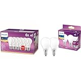 Philips LED Classic E27 Lampe, 60 W, matt, warmweiß, 6er Pack & LED Classic E14 Lampe, 40 W, Tropfenform, matt, warmweiß, 2er Pack