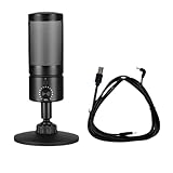 USB-Desktop-Mikrofon mit Farbbeleuchtung und klarem Klang, einfache Einrichtung für Gamer und Streamer