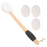 VALICLUD Antirutsch Rückenapplikator mit Wechselköpfen Langes Handstück für Einfache Lotion Crememedizin auftragung Rücken Beine Füße Sanfte Bürste für Dusche und Körperpflege