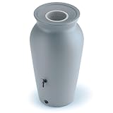 YourCasa Regentonne 120-230 Liter [DropCatcher] mit Filterkorb & Wasserhahn - Regenfass Frostsicher Kunststoff - Regenwassertonne - Regenwassertank Garten Wassertank Regensammler (Grau, 230L)