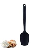 Eupneicu Silikon Spatel [27 cm], Nahtloses Einteiliges Design, Hitzebeständiger Großer Silikon Spatel zum Backen oder Kochen [Schwarz]