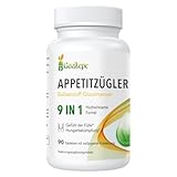 Natürlicher Appetitzügler für Frauen - Hochdosiertes Glucomannan aus der Konjakwurzel - mit Grüntee-Extrakt, Cayennepfeffer-Extrakt, Vitamin B6 & B12 - Vegan und Zusatzstofffrei (90 Count (Pack of 1))