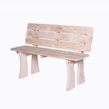 Mega Holz 3-Sitzer Gartenbank aus massiver Kiefer 118 cm | Holzbank Parkbank Balkonbank