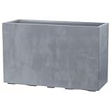 Kreher XL Pflanzkasten Millennium in verschiedenen Formaten und Farben. Tolle Naturstein Optik in Braun, Beige, Anthrazit oder Grau! Aus robustem Kunststoff! (XL Raumteiler (rechteckig) in Grau)