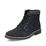 Rieker Herren Schnürstiefeletten 33640, Männer Stiefeletten,Chukka Boots,schnürboots,Boots,Stiefel,Bootee,Booties,schwarz (01),44 EU / 9.5 UK