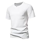 T-Shirts für Herren Kurzarm Vintage Sommerhemd Beiläufig Tshirt Männer Einfarbig Basic Tee Oberteile Lässig Sport Fitness Tops Bequeme Laufshirt Lockere Streetwear t Shirt Slim fit Herren