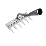 Gartenrechen, Mehrzweck Garten Unkraut Werkzeug, Unkrauthacke, Tragbare Unkraut Abzieher Werkzeug für Hof und Garten, für Jäten/Lockern/Säen (ohne Stock) (6 Zähne)