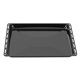 ICQN Backblech 422 × 370 × 30 mm, Kompatibel mit Electrolux, AEG, IKEA, Zanussi & Juno, Emaillierte Fettpfanne für Backofen & Herd