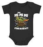 MoonWorks® Baby Body Das Mimimi stark in dir ist.Parodie Yoda lustiger Spruch Jungen Mädchen Bio-Baumwolle schwarz 0-3 Monate
