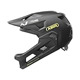 ABUS MTB-Helm YouDrop FF - Fullface-Helm für Kinder und Jugendliche - für den Einstieg in den Mountainbikesport - mit abnehmbarem Kinnschutz - Schwarz, Größe S