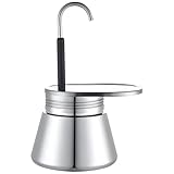 Espressokocher für den Herd, Mokkakanne, italienischer Edelstahl-Kaffee-Brauer mit einzelnem Ausguss, für vollmundigen Crema-Kaffee