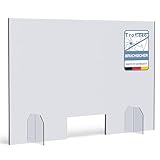 Trofecto Spuckschutz mit Durchreiche aus PETG Acrylglas als Thekenaufsatz - Acrylglas Platte - Typ 5 (50x50cm, Stärke 5mm)