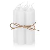 Nordstern Stabkerzen 6er Pack - Kleine Kerzen für Kerzenhalter, Adventskranz oder als Baumkerze - Ideale Tisch Deko für Hochzeit oder Weihnachten - 11 x 2,2 cm (Weiß)