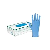 Nitrilhandschuhe, puderfrei, Latexfrei, medizinische Qualität, Blau, Box mit 100 Stück (L (Large))