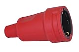 Kopp Schutzkontakt-Gummikupplung mit Knickschutztülle, Farbe rot (außen) und schwarz (innen), 180412000
