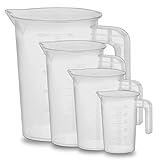 Messbecher 100ml 50ml 250ml 500ml, Transparent Messbecher Klein Mit Griff, 4 Pack Messbecher Set Hitzebeständig Präzisions Messbecher für Labor Küche Garten Reiniger