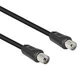 Schwarze Antennenkabel, gerade, 9,5 mm, 2,5 m, langlebige Materialien, einfache Installation. Entwickelt für: Anschluss von Antennen und Signalgeräten.