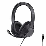 Trust Roha II Max USB Headset mit Mikrofon Over-Ear, Kopfhörer mit Kabel 180 cm, 85% Recyclingkunststoff, USB-C Headphones für PC Mac Office Chat Teams Videokonferenz Zoom, Schwarz