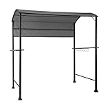 blumfeldt Steakhouse Grilldach - Grill-Überdachung, Grill-Schutz, 220 x 215 x 140 cm, Polyester, 180 g/m², integrierte Glasablagen, 8 Haken für Grillbesteck, flammenhemmend, Stahl, Taupe