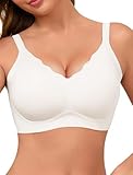 Vtelor Bügelloser BH Damen Ohne Bügel Push up BH Große Brüste Starker Halt Soft Seamless Nahtloser BHS V-Ausschnitt Bequem Tshirt Schlaf Bra Klassische Bustier Gepolstert Bralette Ohne Buegel