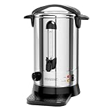 MONZANA® Glühweinkocher 6,8L mit Zapfhahn Tropfschale Thermostat 30-110°C Heißgetränkespender Edelstahl Einkocher Punschkocher Heißgetränkeautomat