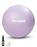 KAYMAN Gymnastikball – Anti-Burst-System, rutschfeste Ringe, langlebiges Material, leicht aufzublasen, perfekt für Yoga, Pilates, Fitness, Balance-Training, Fitnessstudio und Heimtraining