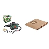 Bosch Home and Garden Akku Nass- und Trockensauger AdvancedVac 18V-8 – Amazon Edition, Grün & Bosch 5X Papierfilterbeutel