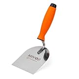 Mivos Stukkateurspachtel 100 x 120 mm mit Softgriff - Rostfrei - Edelstahl Maurerkelle 100 mm - Gipserspachtel - Putzerkelle - Kelle für Mauererarbeiten - Made in EU