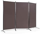 FANTASK 3-teiliger Raumteiler, Paravent klappbar 260 x 183cm, Trennwand Wandschirm aus Metall & Polyester Innen, Sichtschutz Room Divider