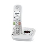 Panasonic KX-TGU430EXW digitales schnurloses Telefon mit Anrufbeantworter, Basisstation & 1 Mobilteil, LCD-Display, Favoriten-Taste, Taschenlampe, extra laut, hörgerätekompatibel, Weiss & Silber