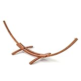 XL Outdoor Hängemattengestell 400 cm, Holz Eukalyptus wetterfest, Gestell Madagaskar braun ohne Hängematte