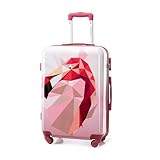 WITTCHEN Mittlerer Koffer Young-Kollektion ABS mit Polycarbonat Beschichtung und Teleskopgriff Reisekoffer Trolley Hartschalenkoffer Größe M 62L Rosa