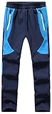 BenBoy Kinder Softshellhose Gefüttert Skihose Thermohose Wasserdicht Winter Schneehose Jungen Mädchen Wanderhose Outdoorhose,KZ0008-Blue-M