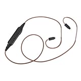 Yanmis Kopfhörer-Bluetooth-Adapterkabel, 2-poliges Wiederaufladbares Ersatz-Ohrhörerkabel-Adapterkabel mit Mikrofon und Lautstärkeregler für BA10 AS10 für CCA A4 C10