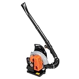 Laubblaser als Rucksack, 63 CC 2-Takt Benzin-Laubblaser mit 1,89 I Kraftstofftank, 1110 CFM Luftvolumen, 220 MPH Geschwindigkeit,ideal fuir Rasenpflege, Laubreinigung und Schneeräumung