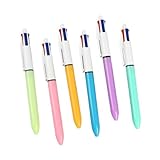 Xuancai 6 Stück 1,0 mm Shuttle-Stift, mehrfarbiger Kugelschreiber, einziehbarer Kugelschreiber, Schreibwerkzeug, 4-in-1-Kugelschreiber für die Schule