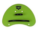 arena Finger Paddle Elite Handpaddel für Schwimmer, Schwimmbad-Trainingszubehör, Schwimmbad-Paddel mit Verstellbaren Riemen, Unbedeckte Handfläche, Acid Lime-Black (65)