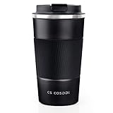 CS COSDDI Thermobecher- Isolierbecher, Edelstahl Travel Mug, 18oz/510ml Vakuum auslaufsicher Reisebecher mit Deckel, Autobecher, doppelwandig isoliert für Wasser und Tee, Kaffee-to-go Becher