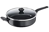 Tefal B5553733 Easy Cook & Clean Schmorpfanne 28 cm, Antihaftbeschichtung, Thermo-Signal Temperaturindikator, Schwarz, geeignet für alle Herde, außer Induktion