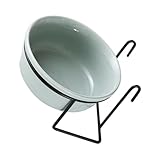 POPETPOP Keramik mit Verstellbarem Metallgestell Aufhängen Kippsicherer Katzennapf für Hunde und Katzen Leicht zu Reinigen Geeignet für Käfig und Zuhause Langlebig und Praktisch