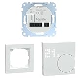 Schneider Electric Merten MEG5777-0001 Connected Raumtemperaturregler-Einsatz, 16A Zigbee + MEG4010-3625 M-Pure Rahmen 1-fach, Aktivweiß + MEG5779-0325 Smart Home Connected Raumtemperaturregler-MODUL