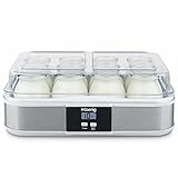 H.Koenig Joghurtbereiter ELY120, Kapazität 12 x 160 ml, Programmierbar, LCD-Display, Edelstahlgehäuse, BPA-frei, Spülmaschinenfest, Automatische Abschaltung, 21,5 Watt Leistung