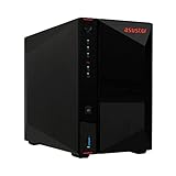 Asustor AS5402T Nimbustor 2 Gen2-2 Bay NAS Netzwerkspeicher Gehäuse, Quad-Core 2,0GHz CPU, 4xM.2 NVMe SSD Steckplätze, 2x2,5GbE Anschlüsse, 4GB DDR4 RAM, Gaming-Inspirierten NAS